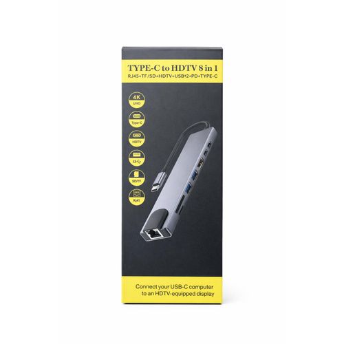 USB HUB 8 in 1 Usb Type C to Ethernet Rj45 Lan